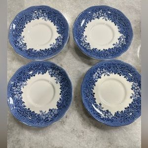 Romantic England Anne Hathaway’s Cottage saucer plates 5.75”